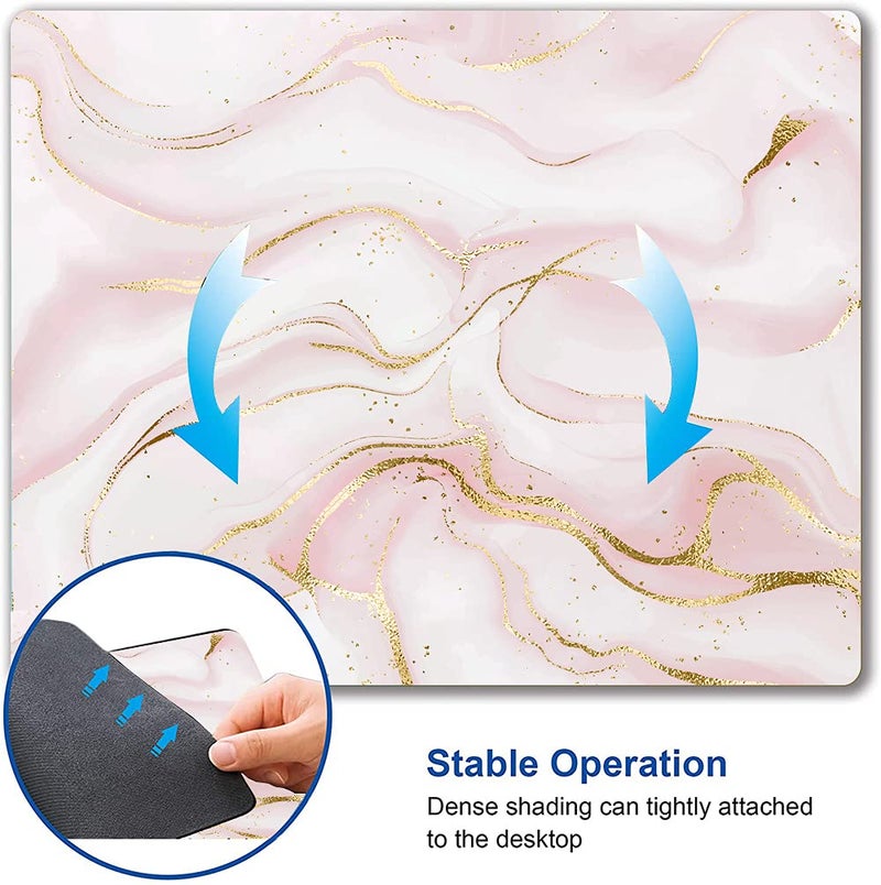 KUOSGM Mouse Pad  Pink Marble with Gold Glitter Wave Mouse Pad Rectangle Custom Designs  Waterproof Anti-Slip Rubber Mousepad Office Accessories Desk Decor Wireless Mouse Pads for Computers Laptop - Image 5